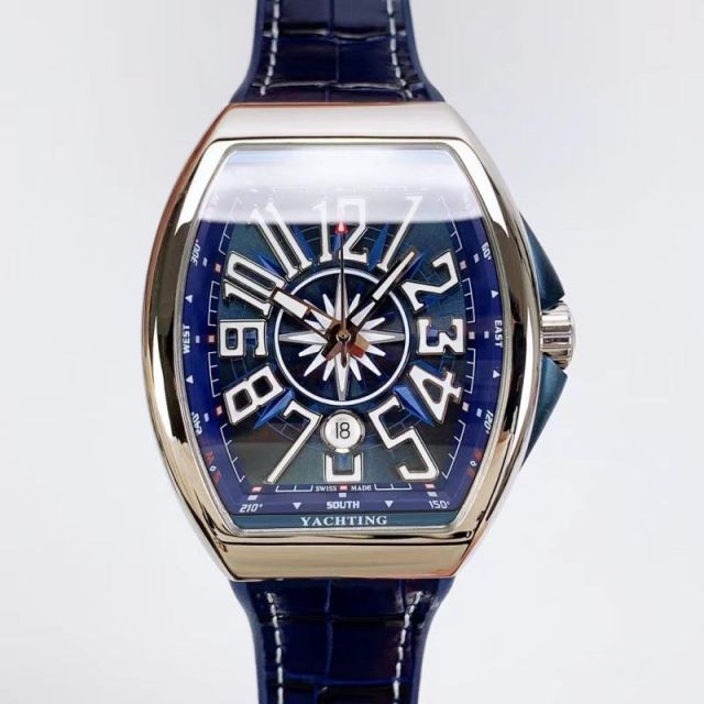Replica Franck Muller 5A Qualit ETA 2824 Movement Stainless Steel 1：1 44*54mm Yachting V45 Watch