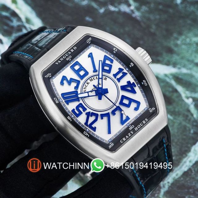 Replica Franck Muller 5A Quality ETA 2824 Movement Stainless Steel 1：1 44*54mm Vanguard Watch