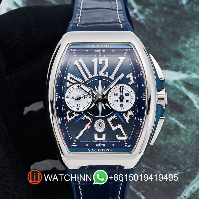 Replica Franck Muller 5A Quality 7750 Timing Movement Stainless Steel 1：1 44*54mm Yachting Watch