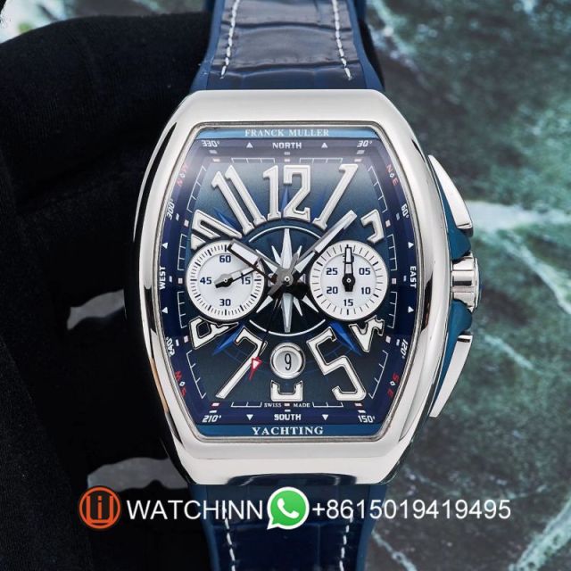 Replica Franck Muller 5A Quality 7750 Timing Movement Stainless Steel 1：1 44*54mm Yachting Watch