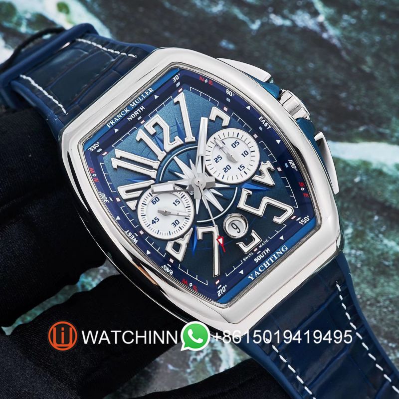Replica Franck Muller 5A Quality 7750 Timing Movement Stainless Steel 1：1 44*54mm Yachting Watch