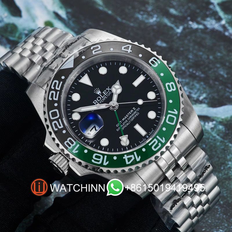 Replica Rolex Watch 3A Quality 2813 Movement 904L Steel 40mm Gmt Master Sprite Watch