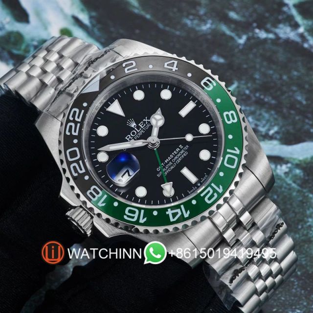 Replica Rolex Watch 3A Quality 2813 Movement 904L Steel 40mm Gmt Master Sprite Watch