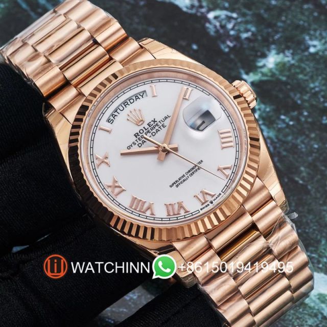 Replica Rolex 5A Quality ETA 2836 Movement 904L Steel 1：1 36mm Noob Factory Day Date Watch