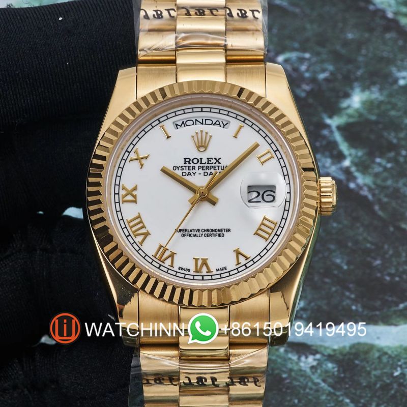 Replica Rolex Watch 3A Quality 2813 Movement 316L Steel 36mm Daydate Watch