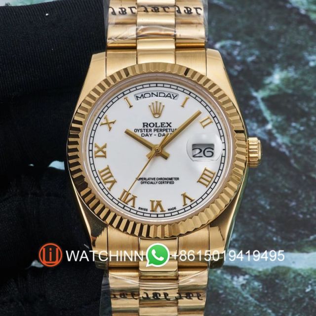 Replica Rolex Watch 3A Quality 2813 Movement 316L Steel 36mm Daydate Watch