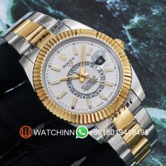 Replica Rolex Watch 3A Quality 2813 Movement 316L Steel Rose Gold 42mm Sky Dweller Watch
