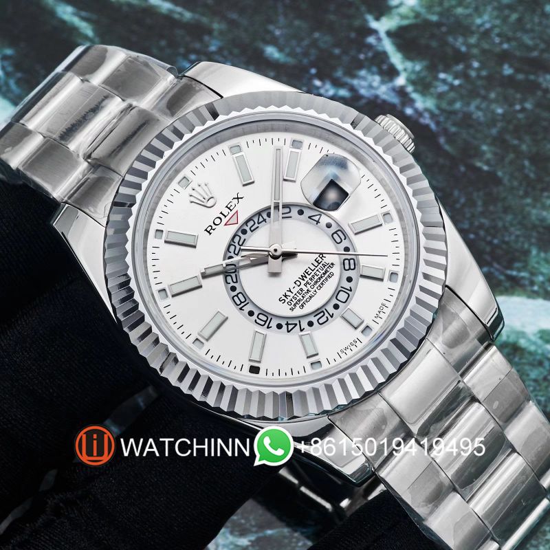 Replica Rolex Watch 3A Quality 2813 Movement 316L Steel Rose Gold 42mm Sky Dweller Watch