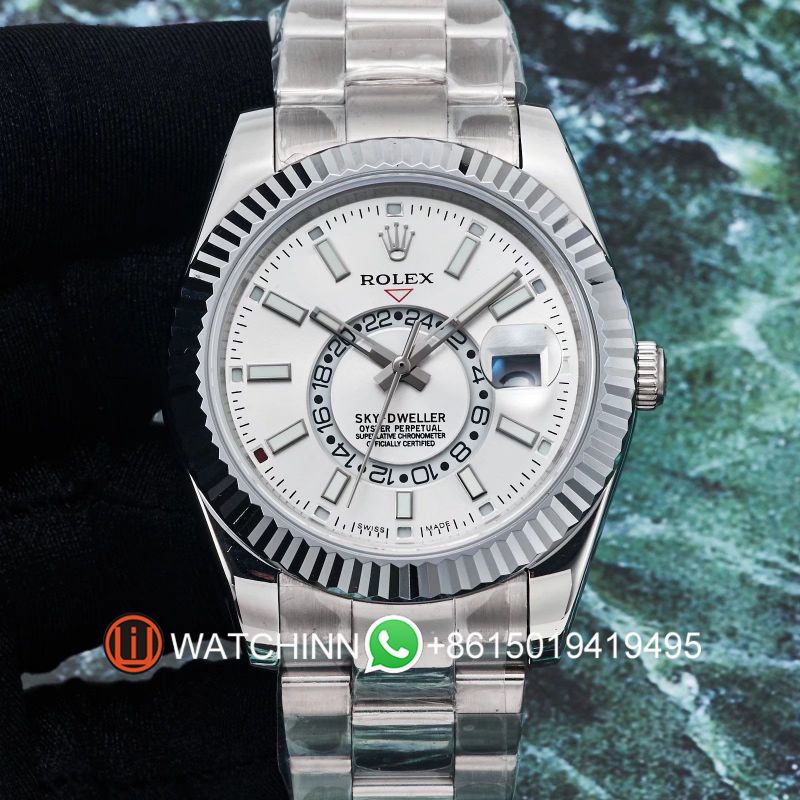 Replica Rolex Watch 3A Quality 2813 Movement 316L Steel Rose Gold 42mm Sky Dweller Watch