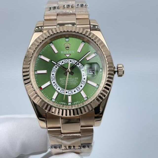 Replica Rolex Watch 3A Quality 2813 Movement 316L Steel Rose Gold 42mm Sky Dweller Watch