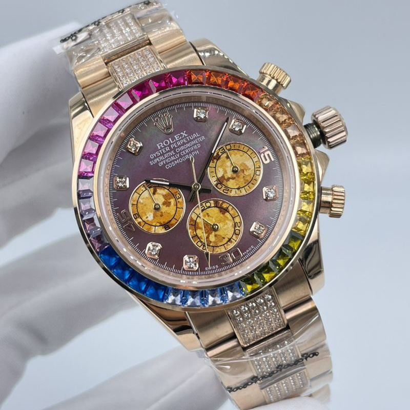 Replica Rolex Watch 3A Quality 2813 Full Function Movement 316L Steel 40mm Rainbow Daytona Watch