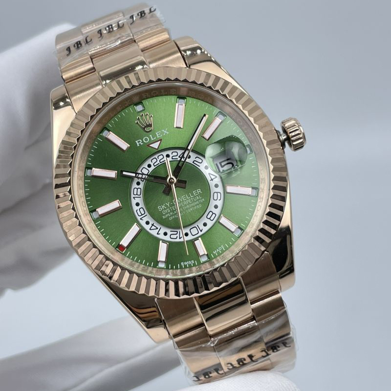 Replica Rolex Watch 3A Quality 2813 Movement 316L Steel Rose Gold 42mm Sky Dweller Watch