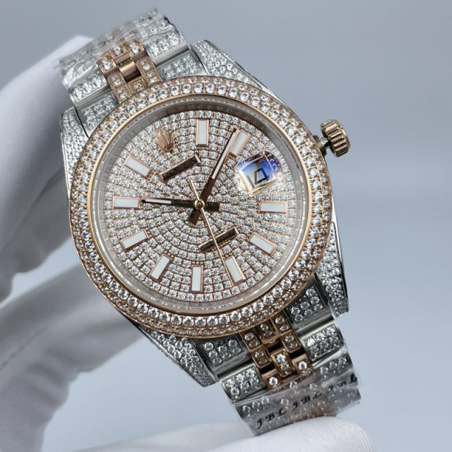 Replica Rolex Watch 3A Quality 2813 Movement 316L Steel Full Diamond 40mm Datejust Watch