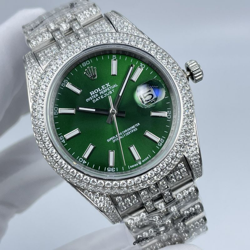 2022 Replica Rolex Watch 3A Quality 2813 Movement 316L Steel Full Diamond 41mm Datejust Watch