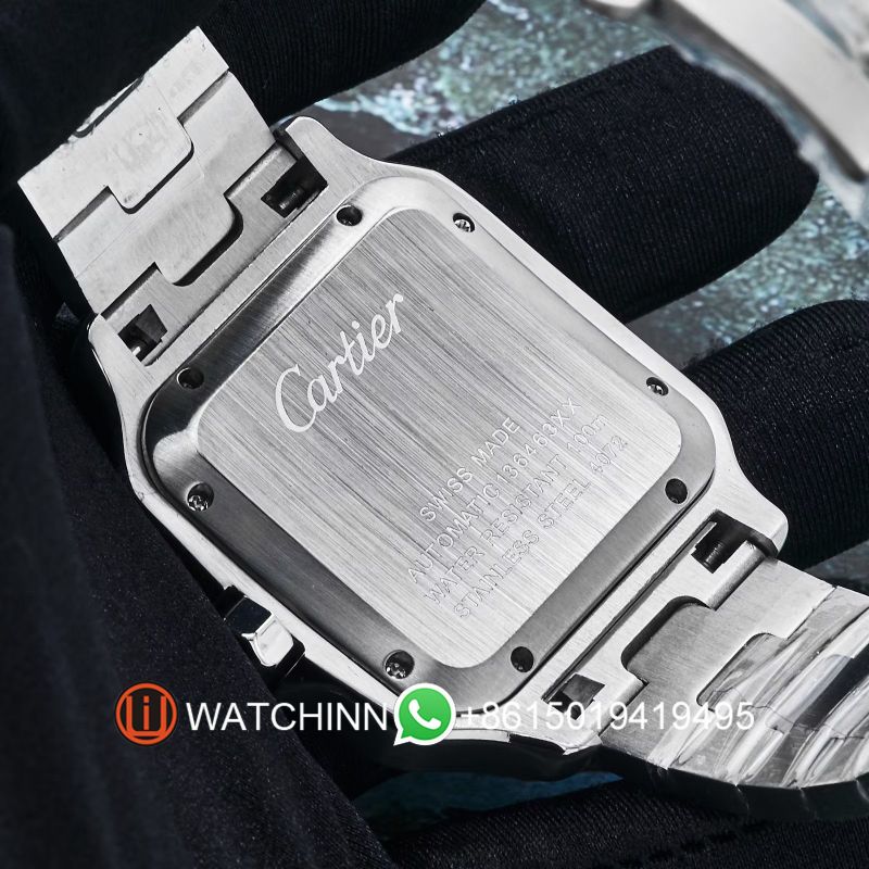 Replica Cartier Watch 3A Quality 2813 Movement 316L Steel New Ring Black Dial 40mm AAA Santos Watch