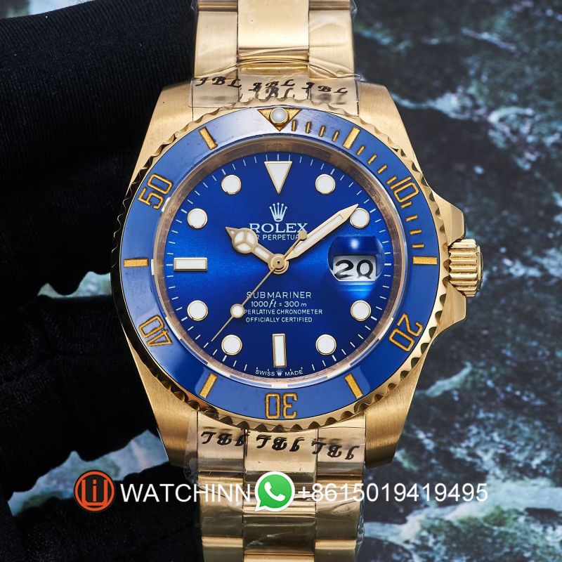 Replica Rolex Watch 3A Quality 2813 Movement 316L Steel Full Gold 40mm AAA Submariner Watch