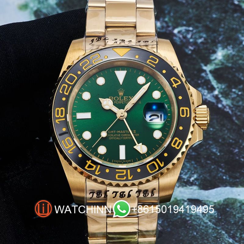 Replica Rolex Watch 3A Quality 2813 Movement 316L Steel Full Gold 40mm Gmt Master Watch