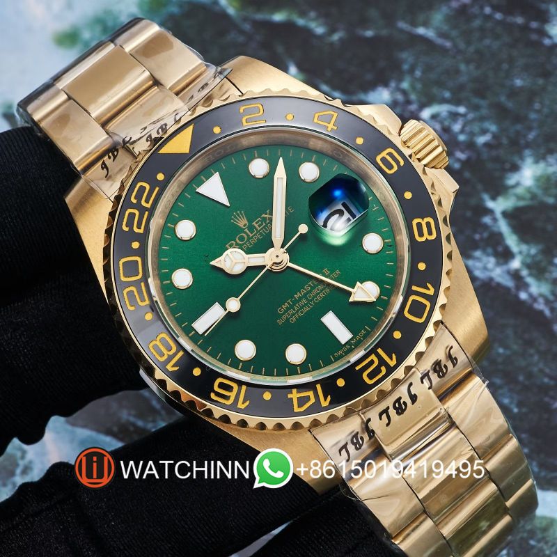 Replica Rolex Watch 3A Quality 2813 Movement 316L Steel Full Gold 40mm Gmt Master Watch