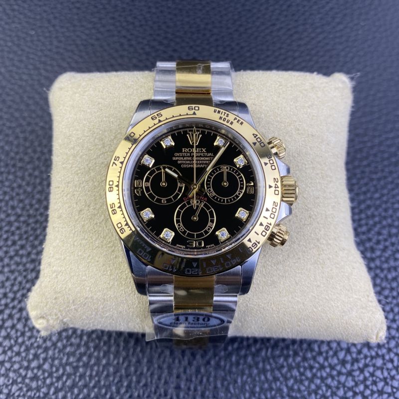 Replica Rolex Watch 5A Quality 4130 Timing Movement 904L Steel 1：1 40mm Clean Factory 12.4mm Thickness Daytona Watch