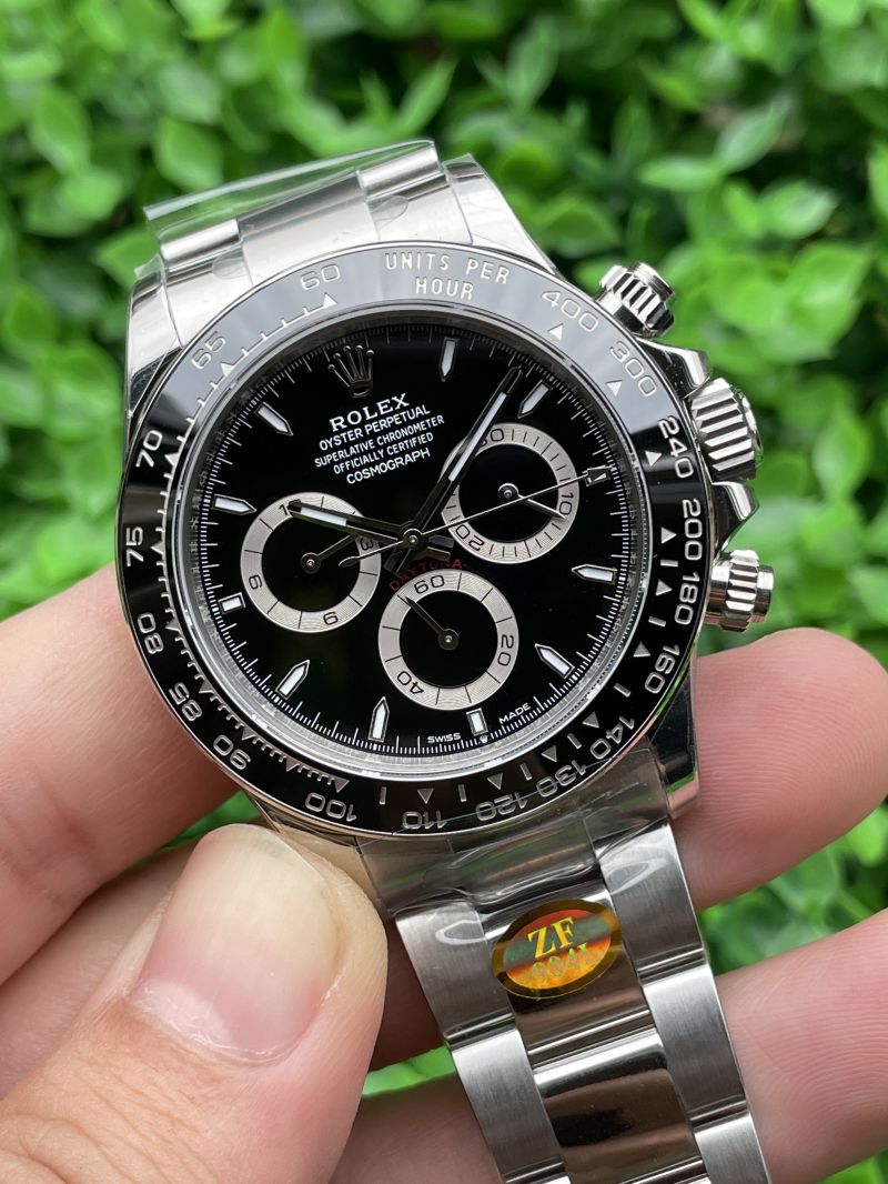 2023 Replica Rolex Watch 5A Quality 4130 Timing Movement 904L Steel 1：1 40mm ZF Factory 12.3mm Thickness 116500LN Daytona Watch