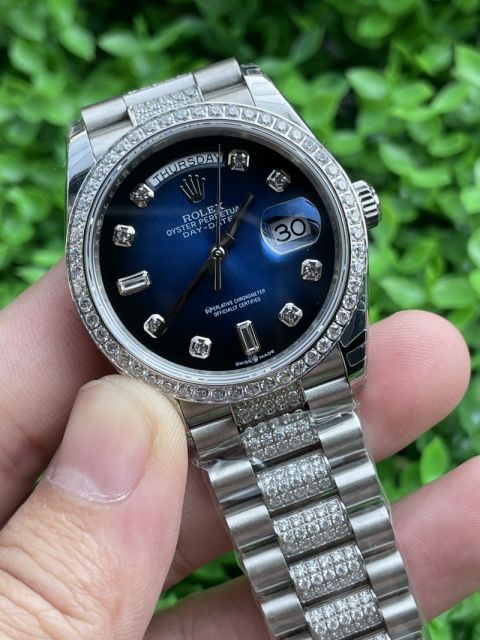 Replica Rolex Watch 5A Quality 2836 Movement 904L Steel 1：1 36mm Diamond Day Date Watch
