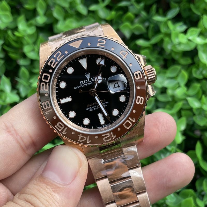 Replica Rolex Watch 3186 Movement 904L Steel 40mm 1:1 Noob Factory 126711CHNR GMT Master Rootbeer Watch