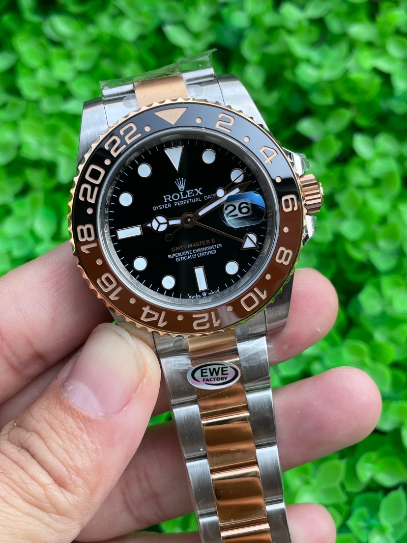 Replica Rolex Gmt Master Ewe Factory 3285 Movement Two-Tone Rootbeer Oyster Watches