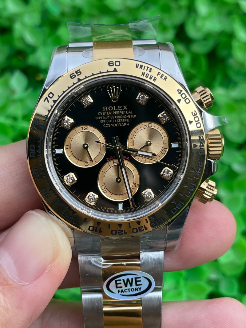 Replica Rolex Watch 5A Quality 4131 Timing Movement 904L Steel 1：1 40mm Ewe Factory 11.8 Thickness Daytona Watch