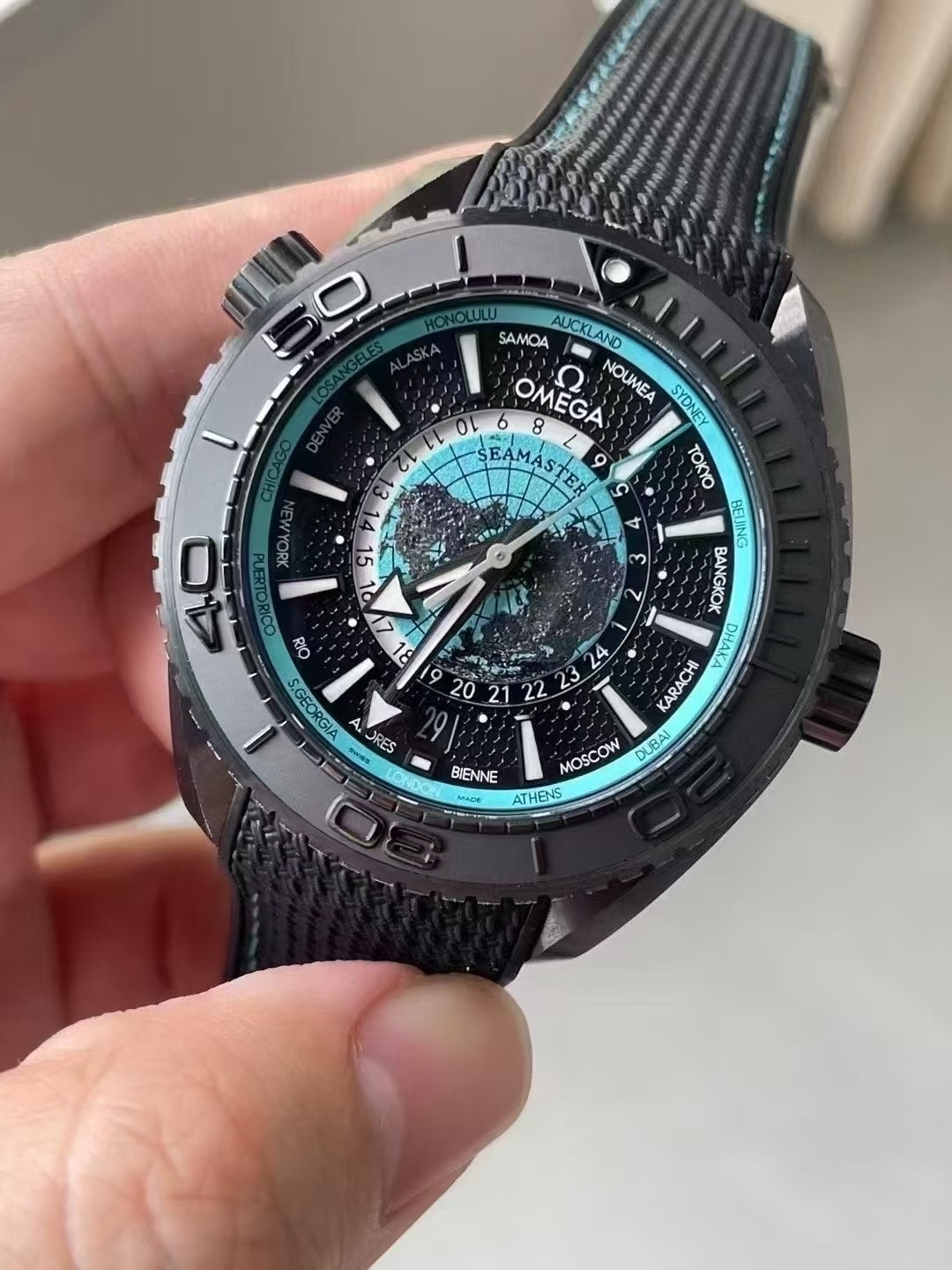 Replica Omega 5A Quality 8938 Clone Movement Stainless Steel 1：1 45.5mm Planet Ocean VS Factory Seamaster 600m Watch