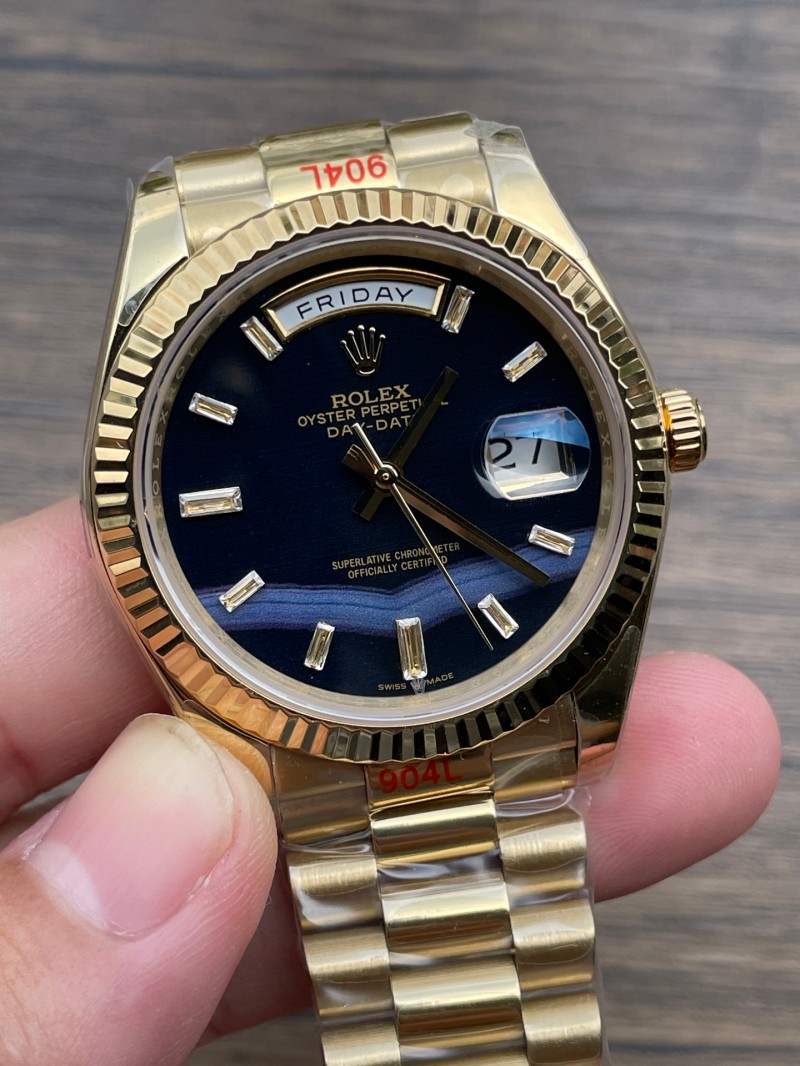 Replica Rolex Watch 2813 Movement 3A+ Quality Sapphire Glass U1 Factory 41mm Daydate Golden Watch
