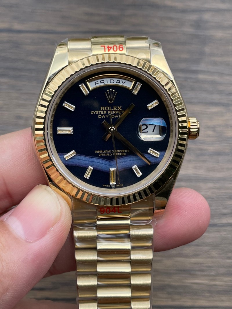 Replica Rolex Watch 2813 Movement 3A+ Quality Sapphire Glass U1 Factory 41mm Daydate Golden Watch