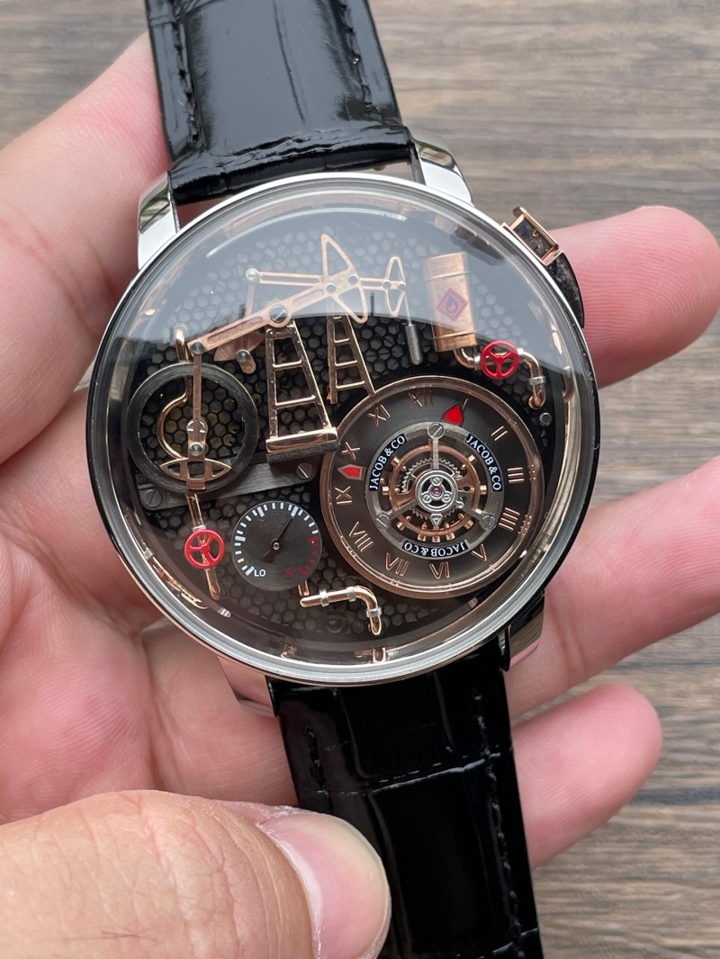 Replica Jacob&Co 5A Watch Swiss Quartz Chrono Movement 1：1 Sapphire Glass 43mm Oil Wells Luxury Watch