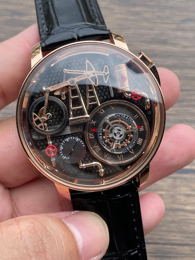 Replica Jacob&Co 5A Watch Swiss Quartz Chrono Movement 1：1 Sapphire Glass 43mm Oil Wells 2 Luxury Watch
