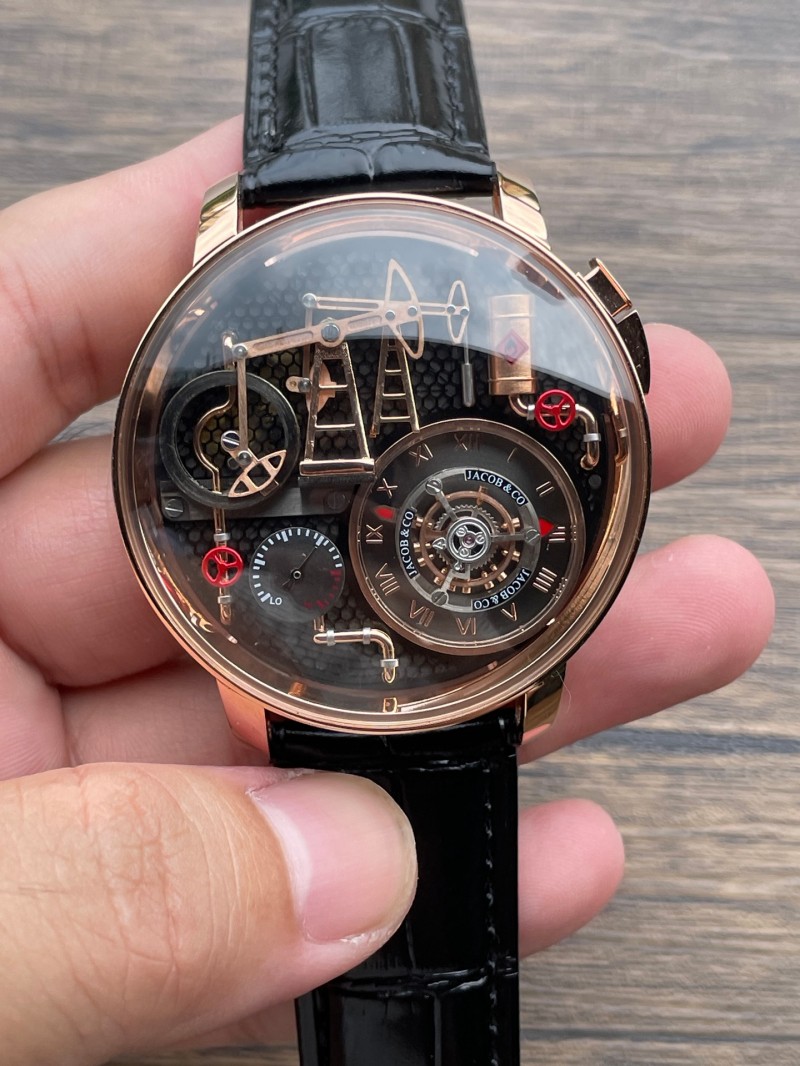 Replica Jacob&Co 5A Watch Swiss Quartz Chrono Movement 1：1 Sapphire Glass 43mm Oil Wells 2 Luxury Watch