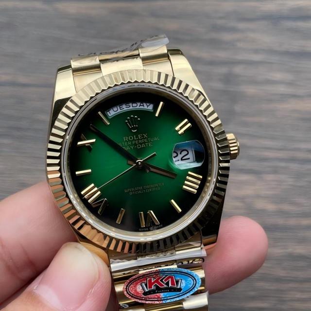 Replica Rolex Watch Seagull 2813 Movement Best 3A+ Quality K1 Factory 41mm Daydate Golden Watch