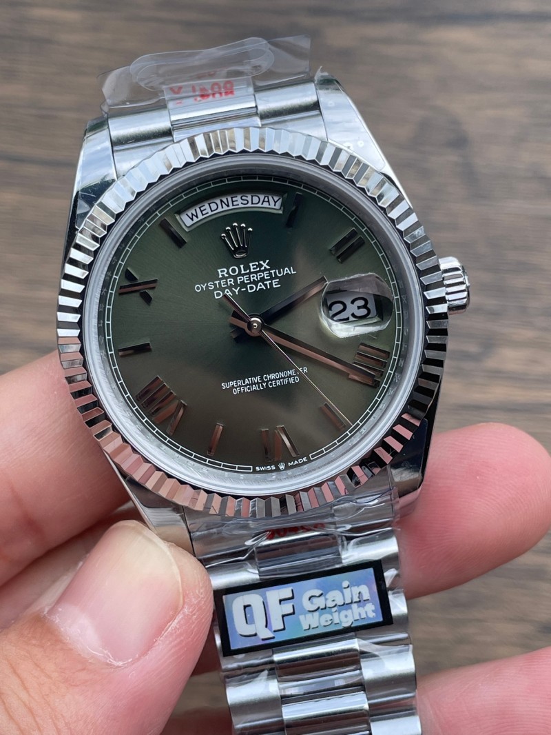 Replica Rolex Watch 3255 Clone Movement Best 5A Quality 187G QF Factory 40mm Daydate Watch