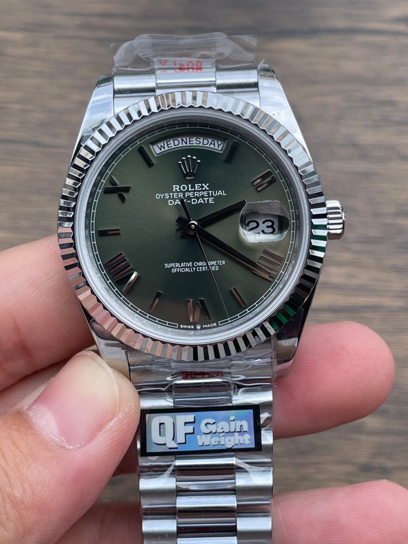 Replica Rolex Watch 3255 Clone Movement Best 5A Quality 187G QF Factory 40mm Daydate Watch