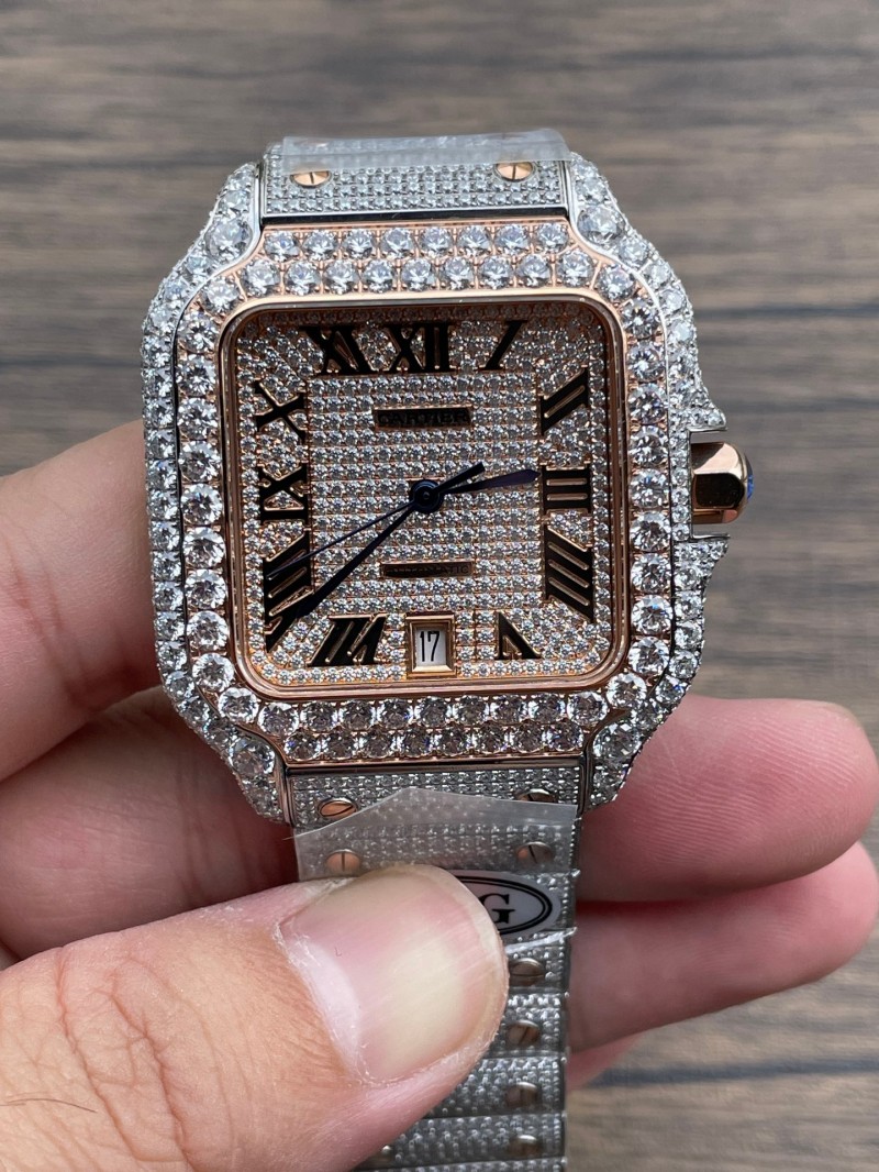 Replica Cartier Watch 5A Quality Citizens Movement Stainless Steel 40mm Dimond Santos MAN Watch