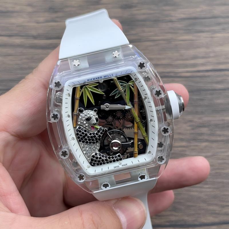Replica Richard Mille 5A Quality Tourbillon Movement 1：1 Accrylic Case Bamboo Watch