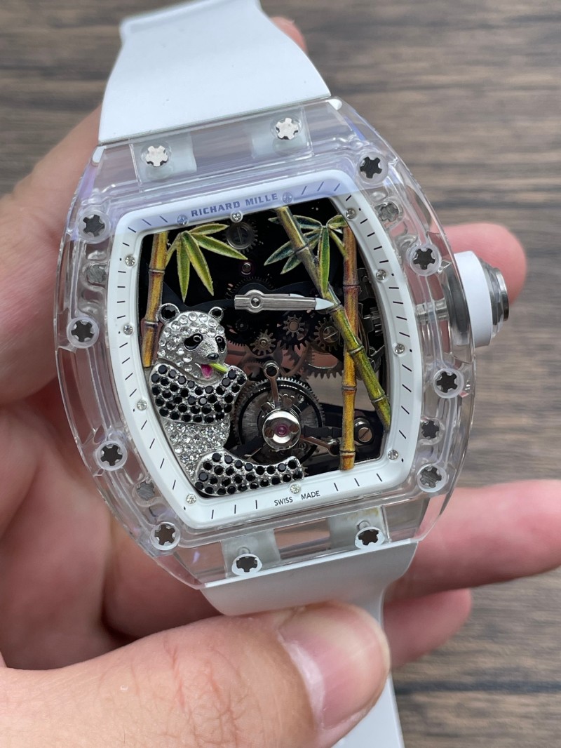 Replica Richard Mille 5A Quality Tourbillon Movement 1：1 Accrylic Case Bamboo Watch
