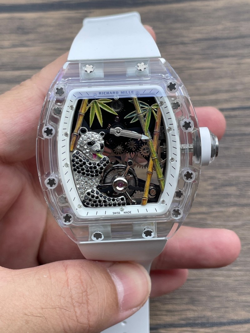 Replica Richard Mille 5A Quality Tourbillon Movement 1：1 Accrylic Case Bamboo Watch