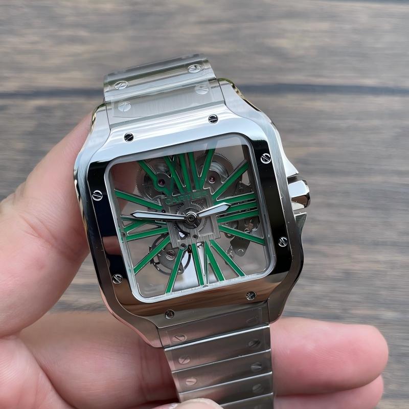 Replica Cartier Watch 5A Quality Super Clone Movement Stainless Steel 39.8mm RC Factory Santos Man Watch