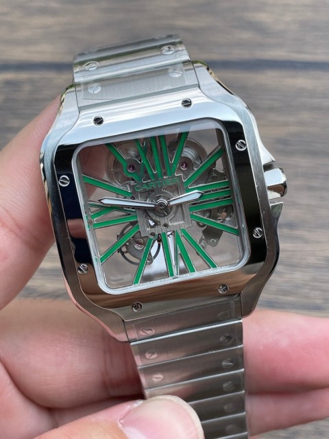 Replica Cartier Watch 5A Quality Super Clone Movement Stainless Steel 39.8mm RC Factory Santos MAN Watch