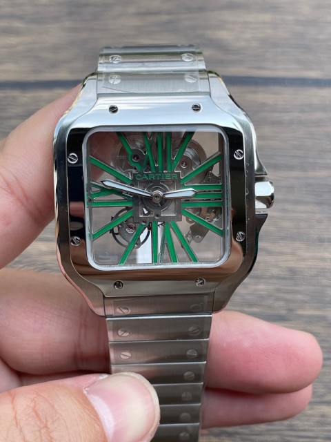 Replica Cartier Watch 5A Quality Super Clone Movement Stainless Steel 39.8mm RC Factory Santos MAN Watch
