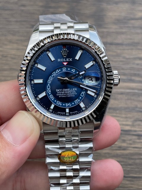 Replica Rolex Watch 5A Quality 9901 Clone Movement 904L Steel 1:1 42mm ZF Factory Sky Dweller Watch