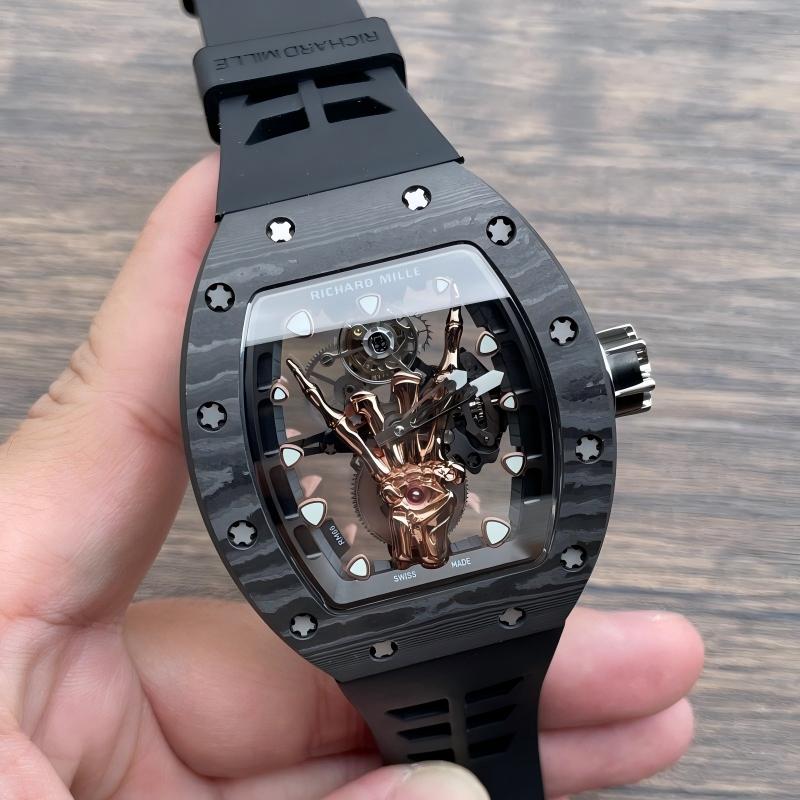 Replica Richard Miller 5A Quality Tourbillion Movement 1：1 42*50mm Carbon Case Watch