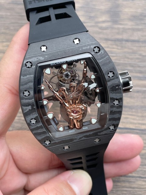 Replica Richard Miller 5A Quality Tourbillion Movement 1：1 42*50mm Carbon Case Candy RM088 Watch