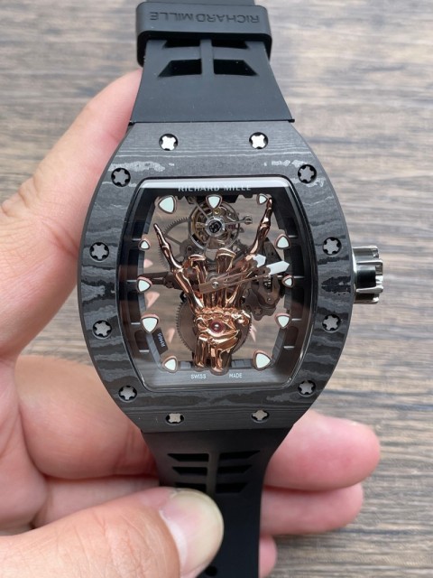 Replica Richard Miller 5A Quality Tourbillion Movement 1：1 42*50mm Carbon Case Candy RM088 Watch