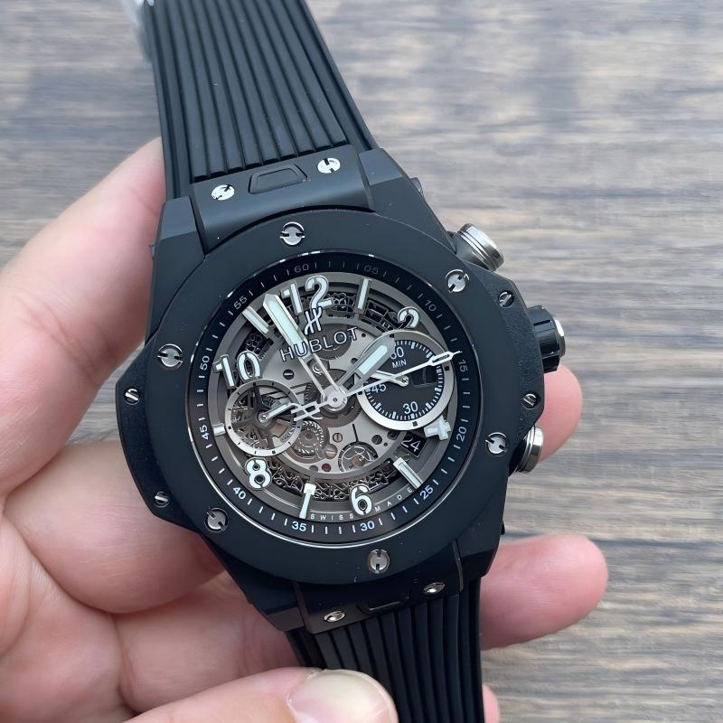 Replica Hublot HB Watch 5A Quality 1280 Clone Chorono Movement Ceramic Case 45mm HB Luxury Watch
