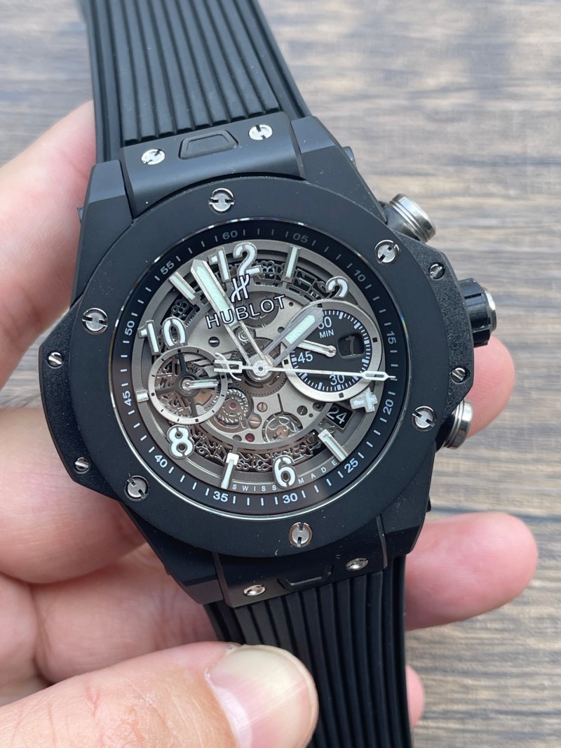 Replica Hublot HB Watch 5A Quality 1280 Clone Chorono Movement Ceramic Case 45mm HB Luxury Watch